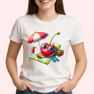 Tricou Cireasa de vara amuzanta la plaja, Fructe, Copii | Dama - Img 2