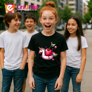 Tricou Cireasa de vara amuzanta pe poney, Fructe, Copii | Dama, culoare negru - Img 5
