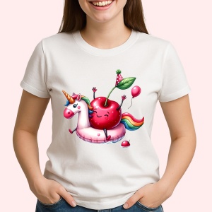 Tricou Cireasa de vara amuzanta pe poney, Fructe, Copii | Dama - Img 2