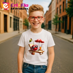 Tricou Cireasa de vara amuzanta pe sezlong, Fructe, Copii | Dama - Img 5