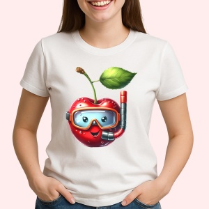 Tricou Cireasa de vara amuzanta scafandru, Fructe, Copii | Dama - Img 2