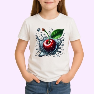 Tricou Cireasa si valuri de apa, Fructe, Copii | Dama
