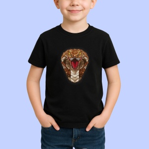 Tricou Cobra Ser Rosu Cu Colti, Copii | Dama | Barbat, culoare negru - Img 2
