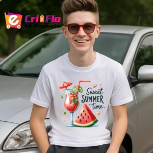 Tricou Cocktail cu pepene rosu text sweet summer time design estival Copii | Dama | Barbat Barbat - Img 6