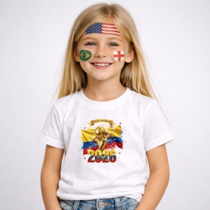 Tricou Colombia World Cup 2026 Fifa V2, din bumbac 100%, tricou alb, Copii | Dama | Barbat - Img 2