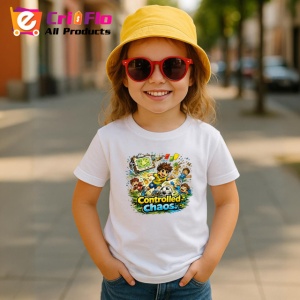 Tricou Controlled Chaos Copil Fotbalist Colorat, din bumbac 100% , tricou alb pentru Copii | Dama | Barbat - Img 5