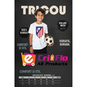 Tricou copii Atletico Madrid din bumbac 100% - Img 2