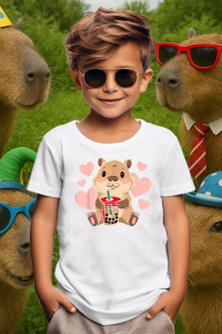 Tricou copii Capybara - bea ceai - Img 3