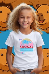 Tricou copii Capybara - Design retro - Img 2