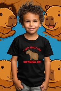 Tricou copii Capybara - Imi place capybara - Img 1