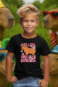 Tricou copii Capybara - Just a girl who loves capy 1