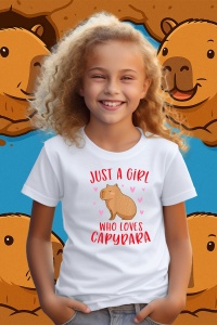 Tricou copii Capybara - Just a girl who loves capybara 2 - Img 2