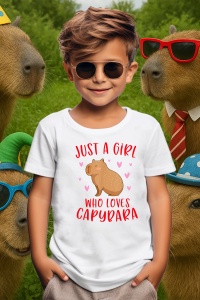Tricou copii Capybara - Just a girl who loves capybara 2 - Img 4