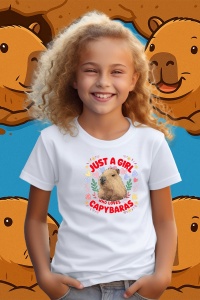 Tricou copii Capybara - Just a girl who loves capy