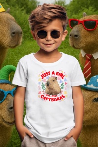 Tricou copii Capybara - Just a girl who loves capy - Img 3
