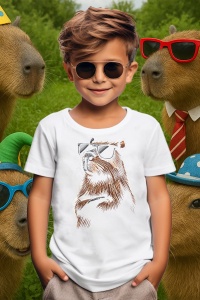 Tricou copii Capybara - Ochelari de soare - Img 3