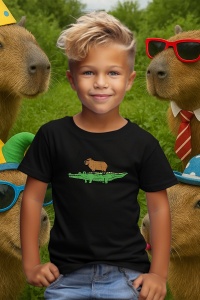 Tricou copii Capybara - pe crocodil - Img 5