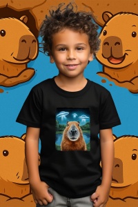 Tricou copii Capybara - Selfie UFO - Img 2