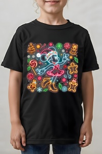 Tricou copii craciun - NEON CHRISTMAS HAPPY MINNIE - tricou, copii, craciun, personaje