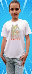 Tricou copii cu formatia BLACKPINK LISA 4 , din bumbac 100% - Img 8