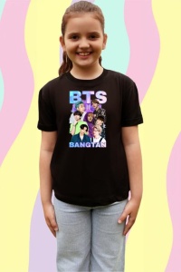 Tricou copii cu formatia BTS ARMY , din bumbac 100% - Img 4