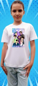 Tricou copii cu formatia BTS ARMY , din bumbac 100% - Img 8