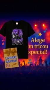 Tricou copii cu formatia BTS , din bumbac 100% - Img 7