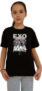 Tricou copii cu formatia EXO 10 , din bumbac 100% - Img 2