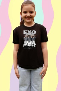 Tricou copii cu formatia EXO 10 , din bumbac 100% - Img 4