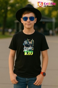 Tricou copii cu formatia EXO 2 , din bumbac 100% - Img 6