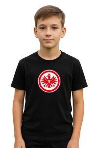 Tricou copii cu logo stema Eintracht Frankfurt Germania, din bumbac 100% - Img 2