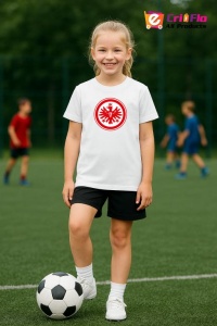 Tricou copii cu logo stema Eintracht Frankfurt Germania, din bumbac 100% - Img 7