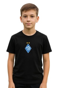 Tricou copii cu logo stema FC Dynamo_Kyiv Ucraina, din bumbac 100% - Img 2