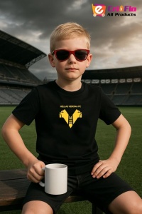 Tricou copii cu logo stema Hellas Verona Italia, din bumbac 100% - Img 4