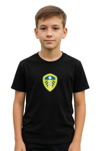 Tricou copii cu logo stema Leeds United F.C .Anglia, din bumbac 100% - Img 2