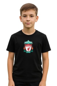 Tricou copii cu logo stema Liverpool FC Anglia, din bumbac 100% - Img 2