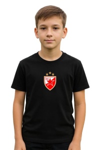 Tricou copii cu logo stema Red Star Belgrade Serbia, din bumbac 100% - Img 2