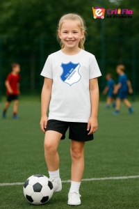 Tricou copii cu logo stema TSG Hoffenheim Germania, din bumbac 100% - Img 7