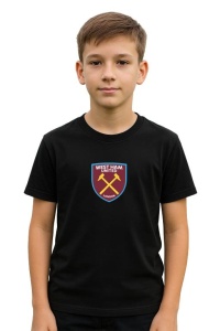 Tricou copii cu logo stema West Ham United FC Anglia, din bumbac 100% - Img 2