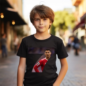 Tricou copii din bumbac 100%, personalizat cu fotbalistul Cristiano Ronaldo - 7 - Cadou - Img 3