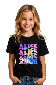 Tricou Copii din bumbac 100%, personalizat cu personajul Alice - Img 2
