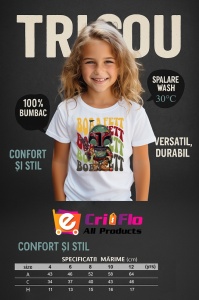 Tricou Copii din bumbac 100%, personalizat cu personajul Boba Fett - Img 4