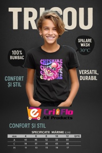 Tricou Copii din bumbac 100%, personalizat cu personajul Cheshire Cat - Img 9