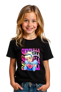 Tricou Copii din bumbac 100%, personalizat cu personajul Cindrella