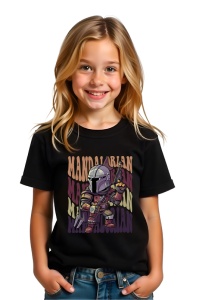 Tricou Copii din bumbac 100%, personalizat cu personajul Mandalorian 3
