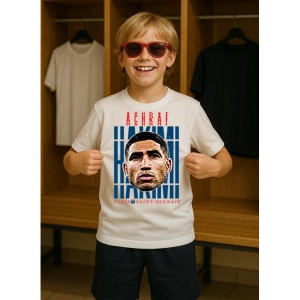 Tricou Copii din bumbac cu fotbalistul Achraf Hakimi-Paris Saint-Germain - Img 7