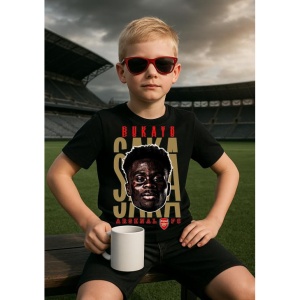 Tricou Copii din bumbac cu fotbalistul Bukayo Saka-Arsenal FC - Img 3