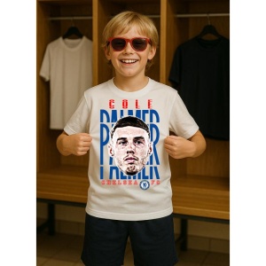 Tricou Copii din bumbac cu fotbalistul Cole Jermaine Palmer-Chelsea FC - Img 7