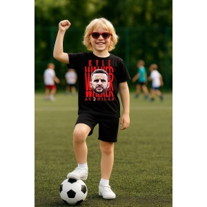 Tricou Copii din bumbac cu fotbalistul Kyle Andrew Walker-AC Milan (imprumut de la Manchester City) - Img 5