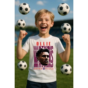 Tricou Copii din bumbac cu fotbalistul Oliver George Arthur Watkins-Aston Villa - Img 6